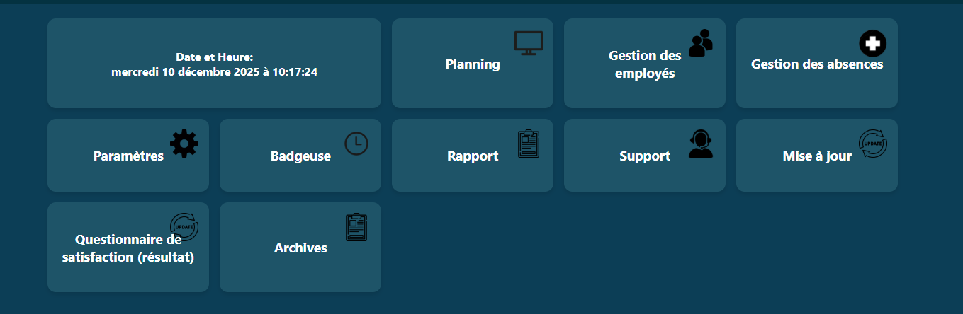 Planning Manager - Tableau de bord