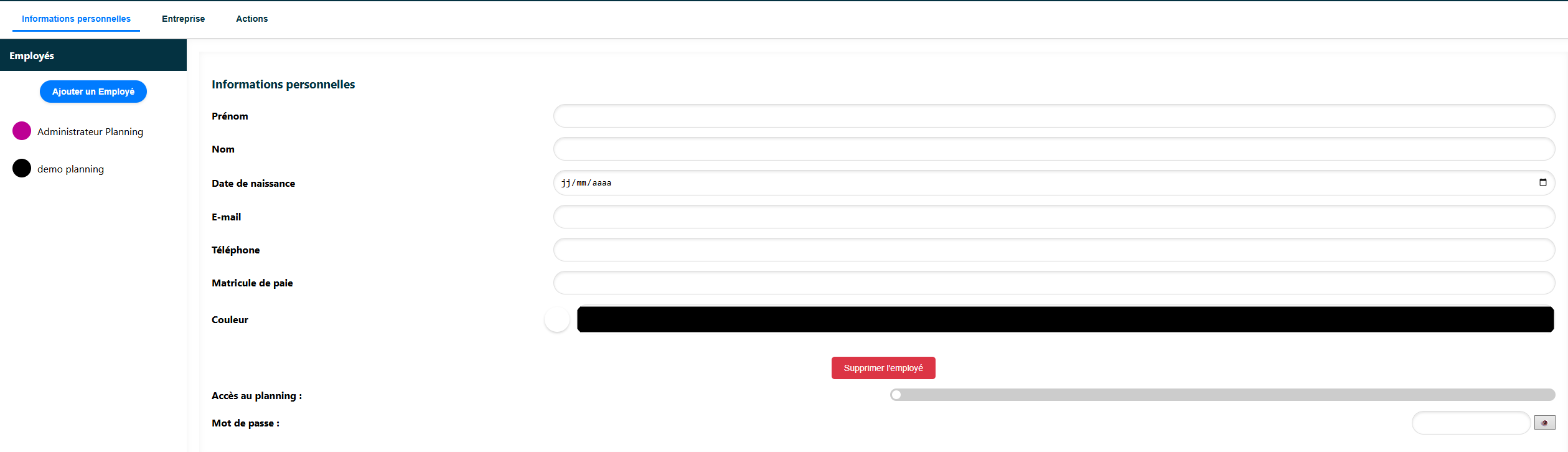 Planning Manager - Vue planning hebdomadaire